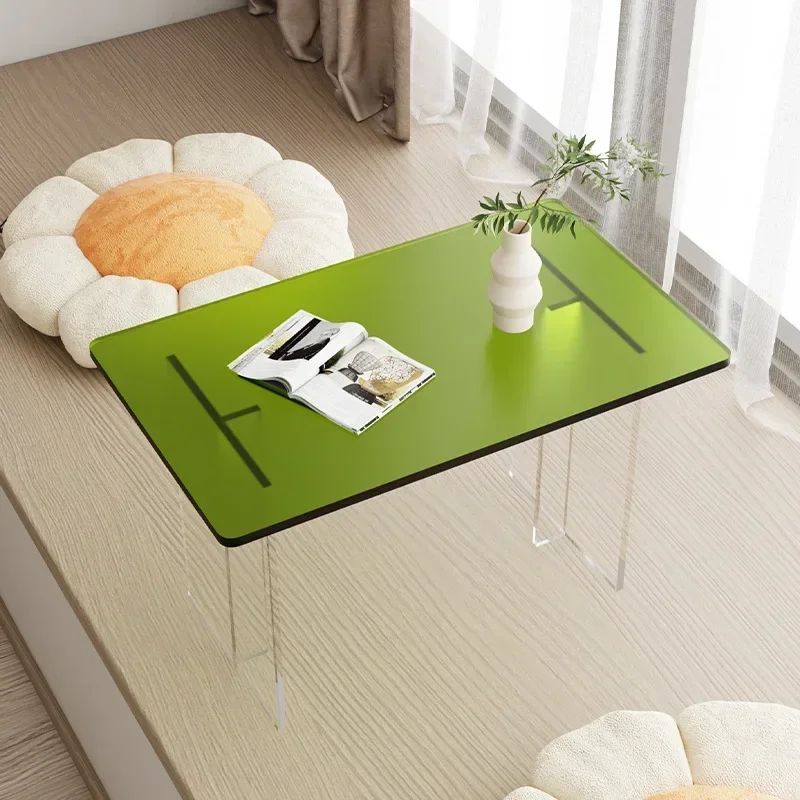 D Acrylic Modern Coffee Table Balcony Luxury Design Aesthetic Rectangle Transparent   Household Items