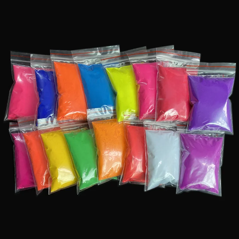 50g Neon Nail Fluorescence Gradient Glitter Powder Shinny Fluorescent Dust Ombre DIY Nail Art Manicure Phosphor Pigment Decor