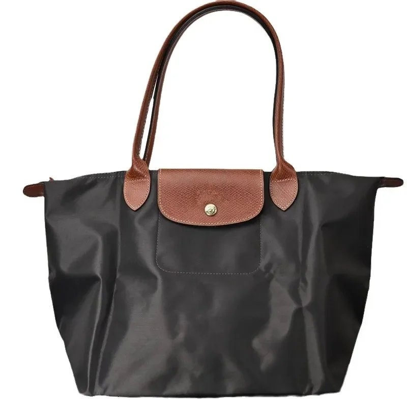 2025 المرأة Longxiang حقيبة كلاسيكية اللون حجب حقيبة قابلة للطي مقاوم للماء باليد زلابية حقيبة Longxiang حمل حقيبة