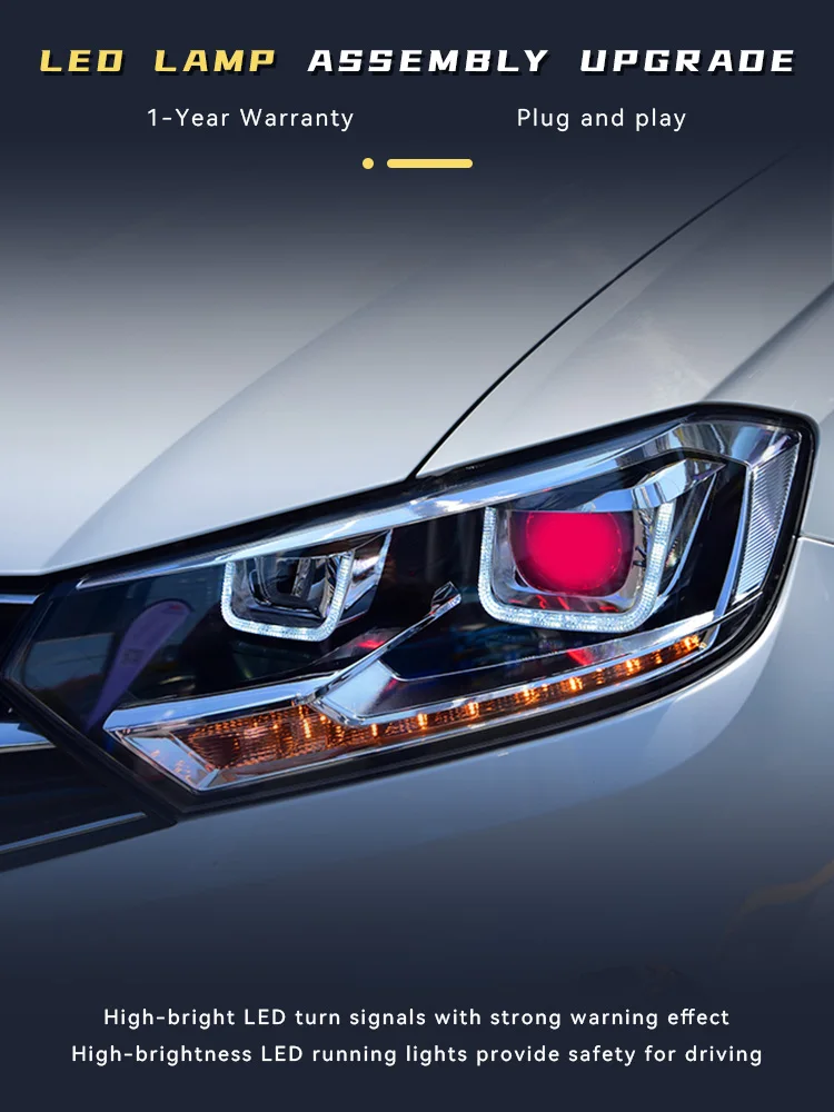 Car Styling For VW Volkswagen Bora 2016-2019 Front Lamp DRL Headlight Turn Signal Highlight Full LED Bulbs Projector Lens Auto