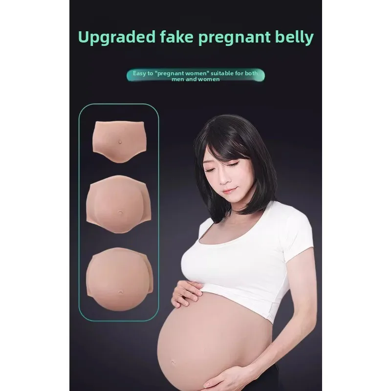 Upgraded oversized belly men's experience pregnancy video props silicone pregnant belly