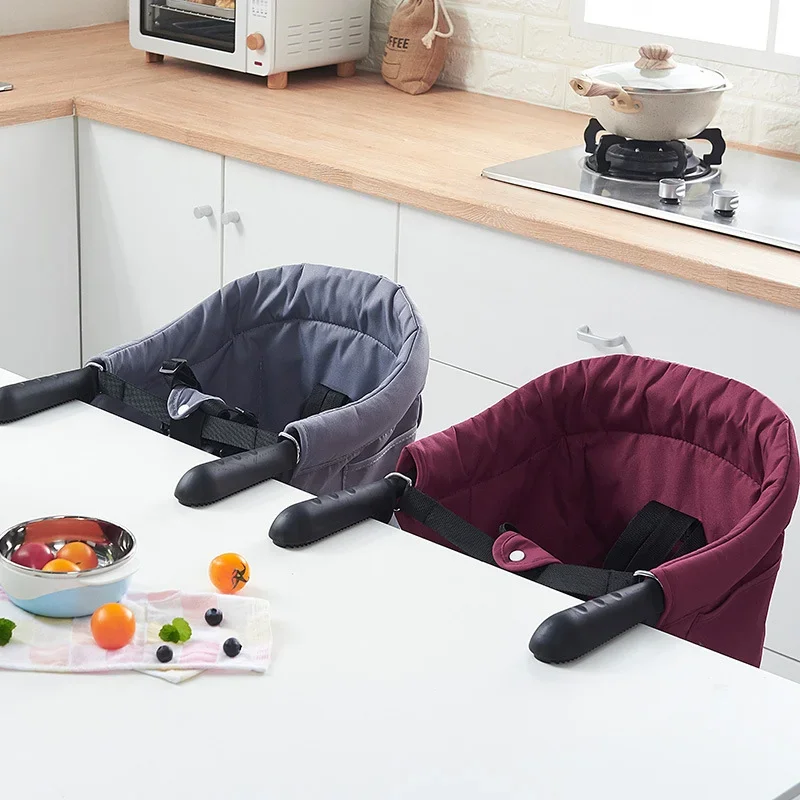 Silla de alimentación portátil para bebé, sillas de comedor plegables para comer, asientos de refuerzo con cinturón de cinco puntos, sillas altas