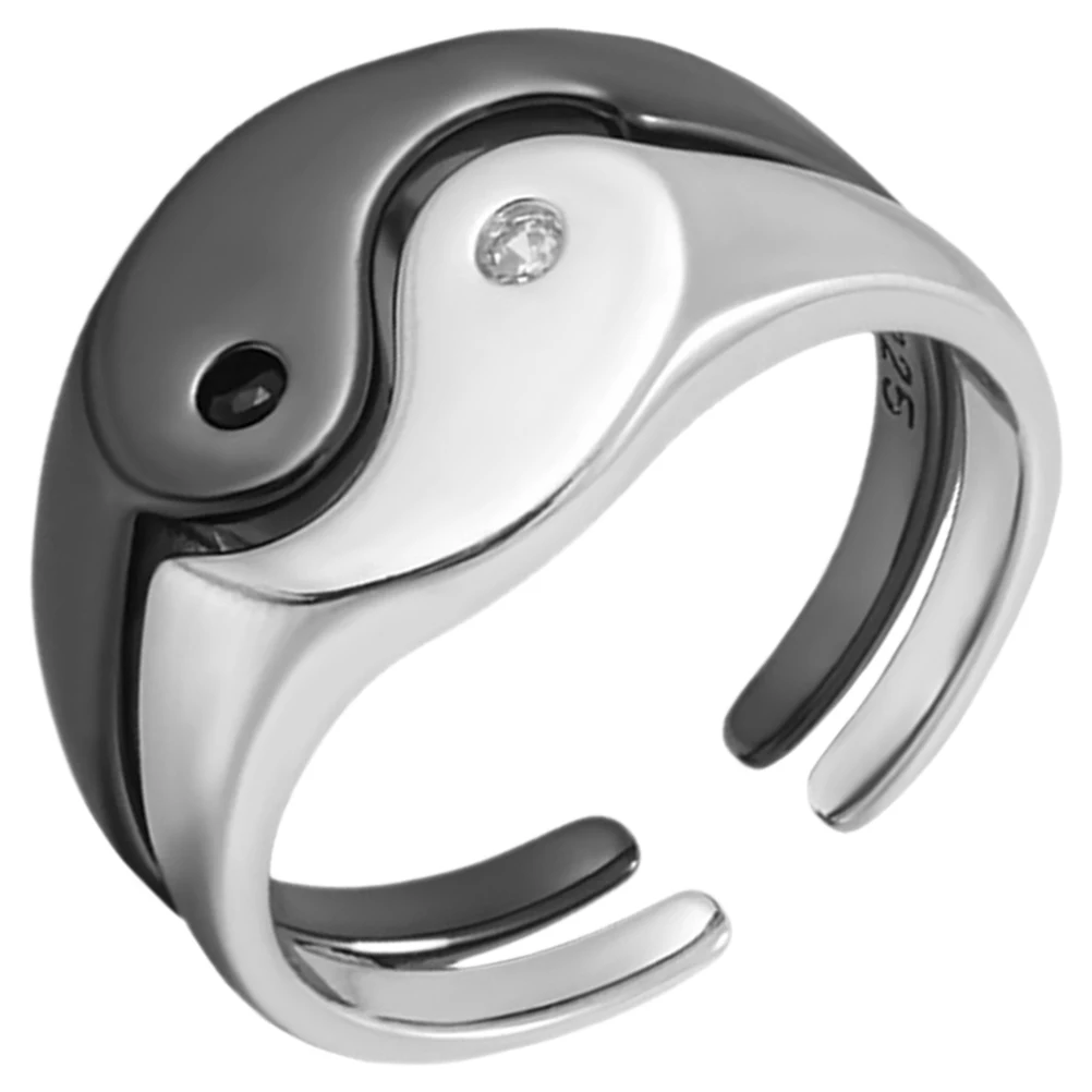 1 par de anillos de pareja Yin Yang, anillo abierto minimalista delicado para parejas, anillos a juego para ocasiones especiales, regalo de amor