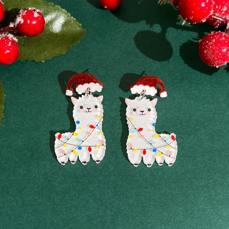 Tree Alpacas Cactus Dinosaur Earrings Jewelry Christmas Cartoon Acrylic Earring Dropsale