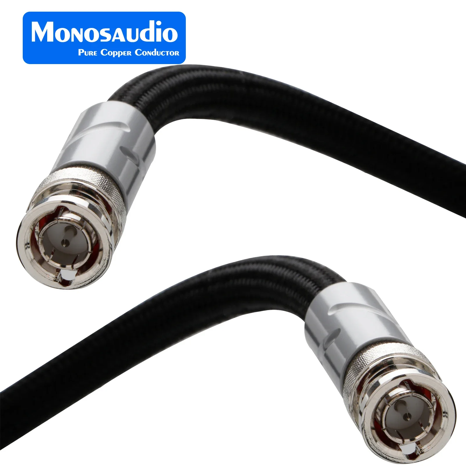 Monosaudio PS75B5R Pure Silver BNC Digital Coaxial Cable HD Video Cable Radio Adapter Cable for RF Video Camera SDI Camcorder