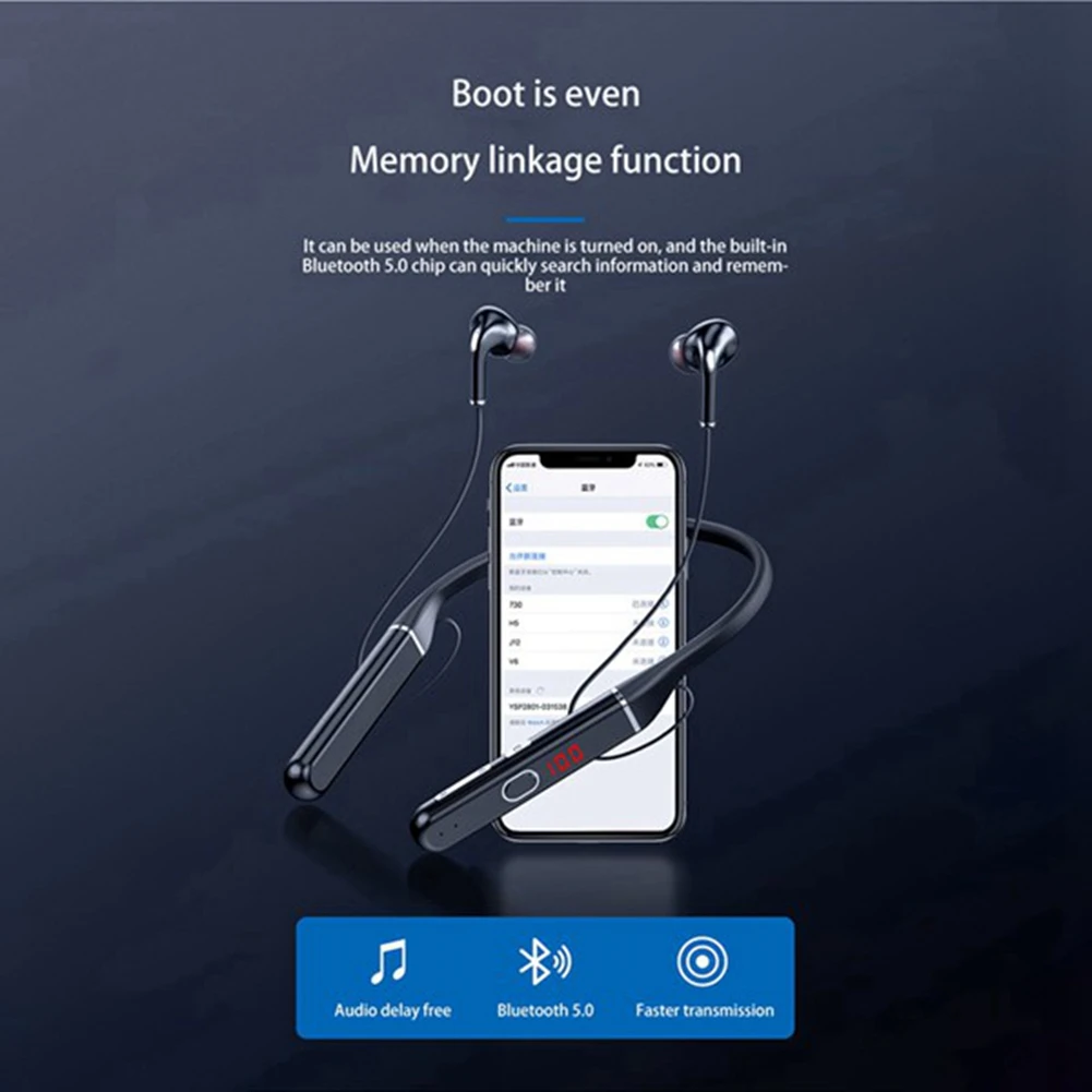 100 horas fones de ouvido bluetooth estéreo sem fio bluetooth neckband cancelamento ruído esportes correndo fone de ouvido, s650