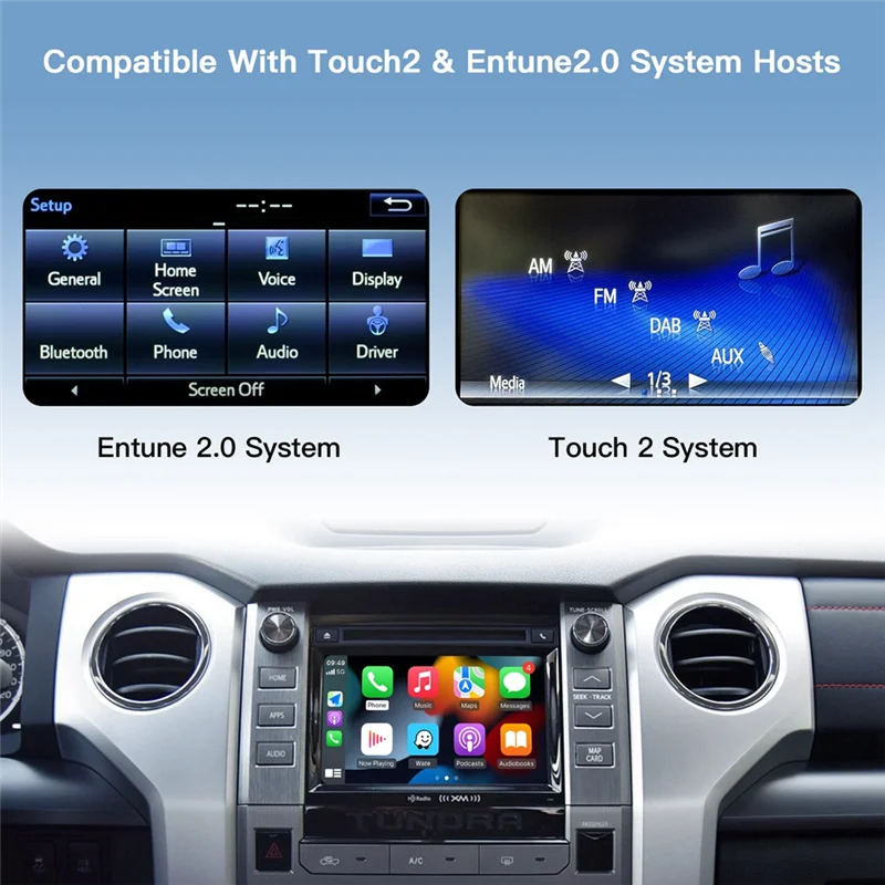 Durable Wireless Carplay Android Auto Decoder For Toyota Touch 2 Entune 2 System Highlander  Sienna Prius Yaris Camry CHR