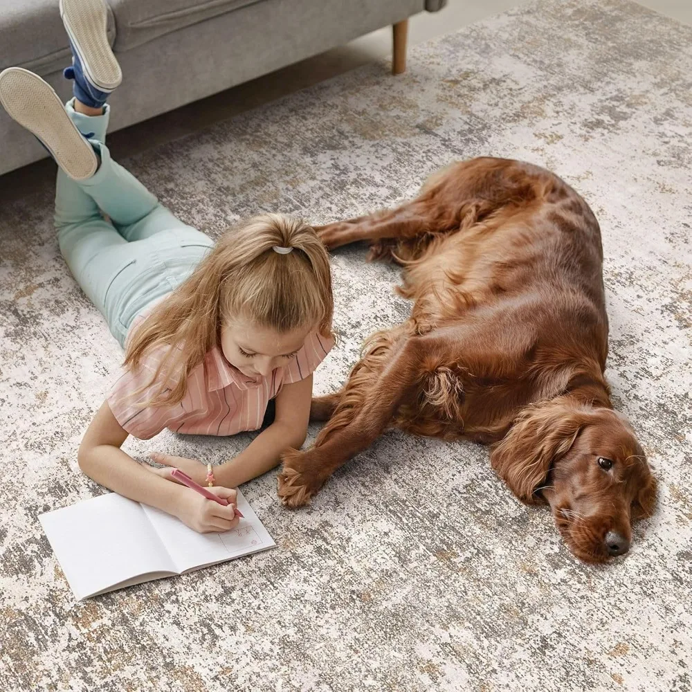 سجادة منطقة تجريدية كبيرة مقاس 9 × 12 بملمس ناعم، قابلة للغسل وغير قابلة للانزلاق ومقاومة للبقع لغرفة المعيشة وغرفة النوم #6