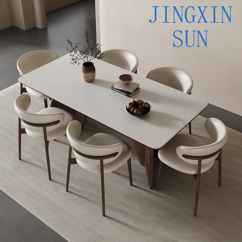 Modern Italian Rectangular Solid Wood Slate 130cm 140cm 150cm 160cm 180cm Dining Table Desk Dining Room Chairs Tables Furniture