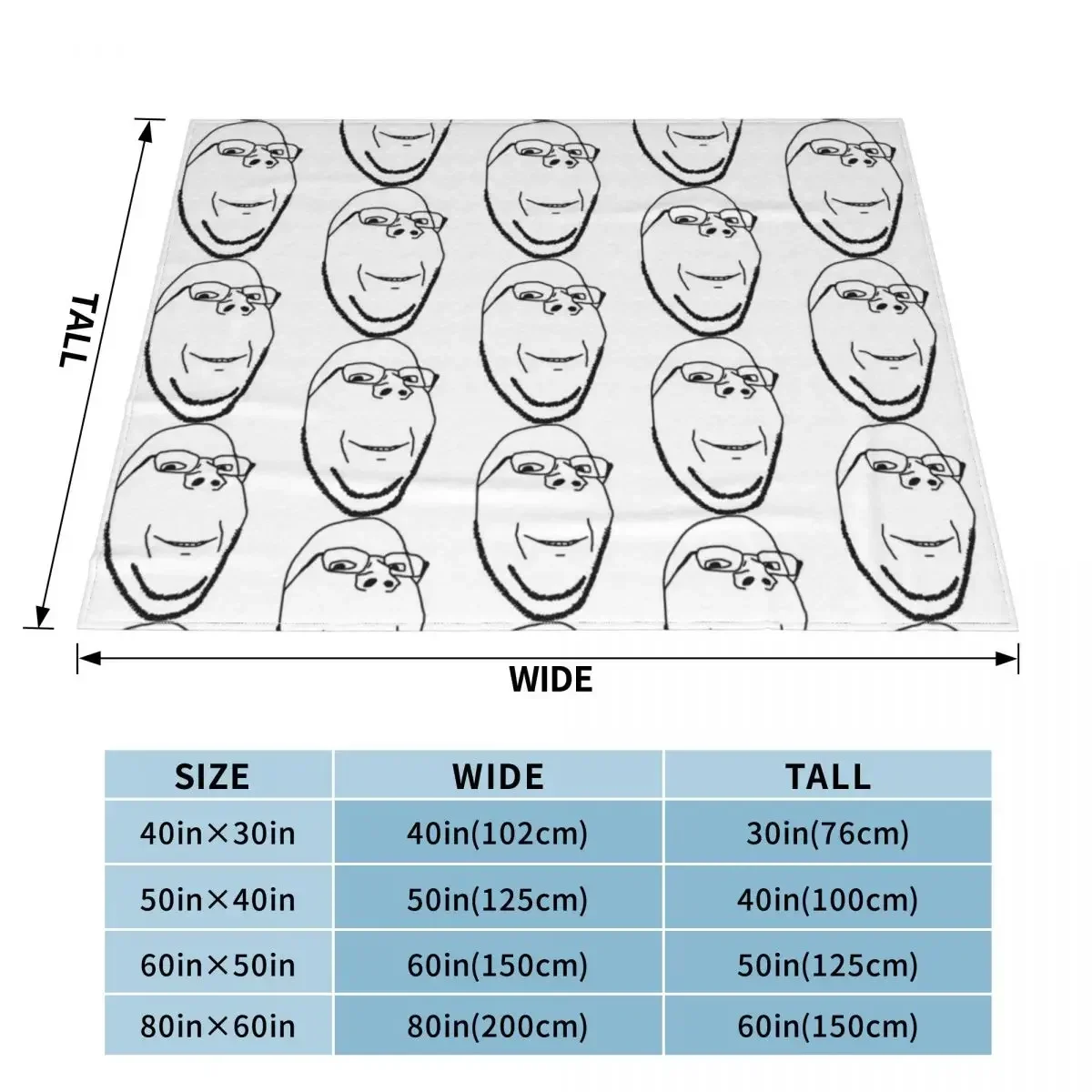 Smiling Wholesome Wojak Soyjak Throw Blanket Tourist Blanket Comforter Blanket Plaid Dorm Room Essentials