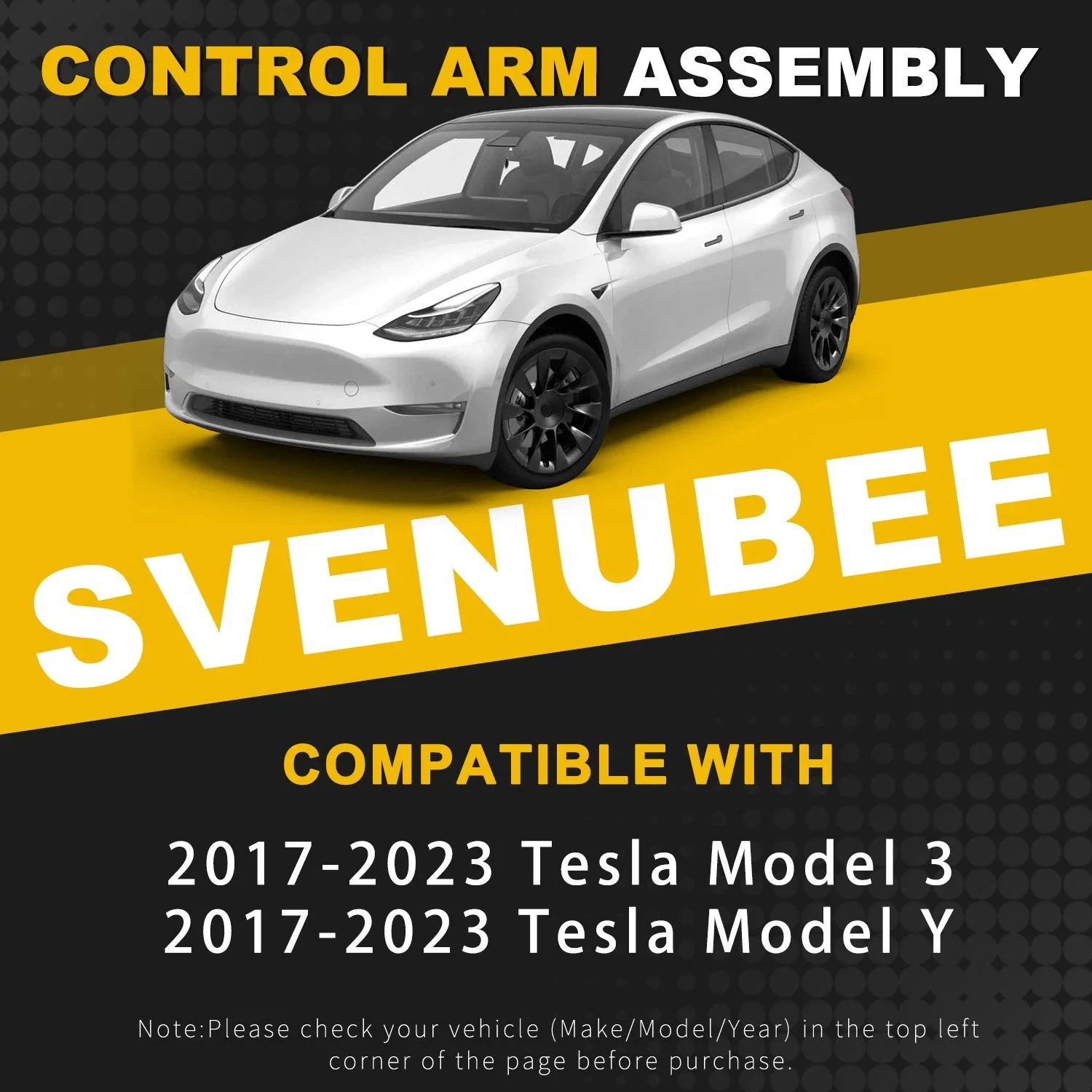 Svenubee 6pcs Front Upper Lower Control Arm with Ball Joints Suspension Set for Tesla Model 3 2017 2018 2019 2020 2021 2022