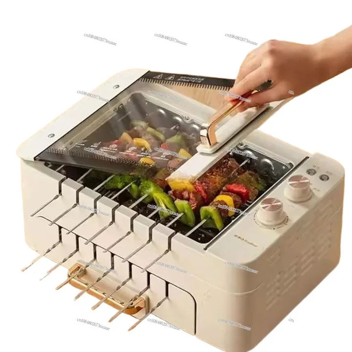 

Электрический гриль-барбекю 3-в-1 — автоматическая машина для вращающихся шампуров, бездымное гриль-кебаб в помещении (2000 Вт, легко чистится) ​