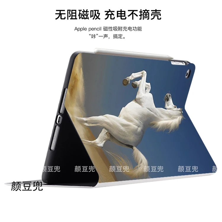 White Horse Animal iPad Case For iPad Air 4 5 10.9 Mini 5 6 For Pro 12.9 11 inch Luxury Silicone iPad 10th Full Protective Shell