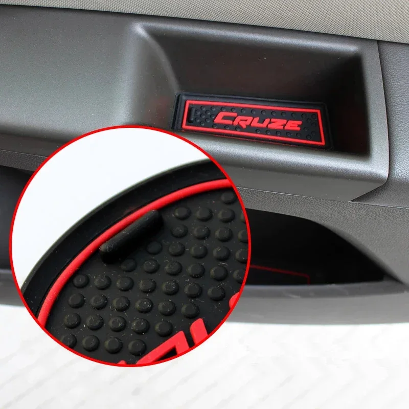 Car Coasters Fit For Chevrolet Cruze J400 D2LC 2016~2018 Holden Astra Sedan Non Slip Cup Cushion Rubber Gate Slot Mat Accessory