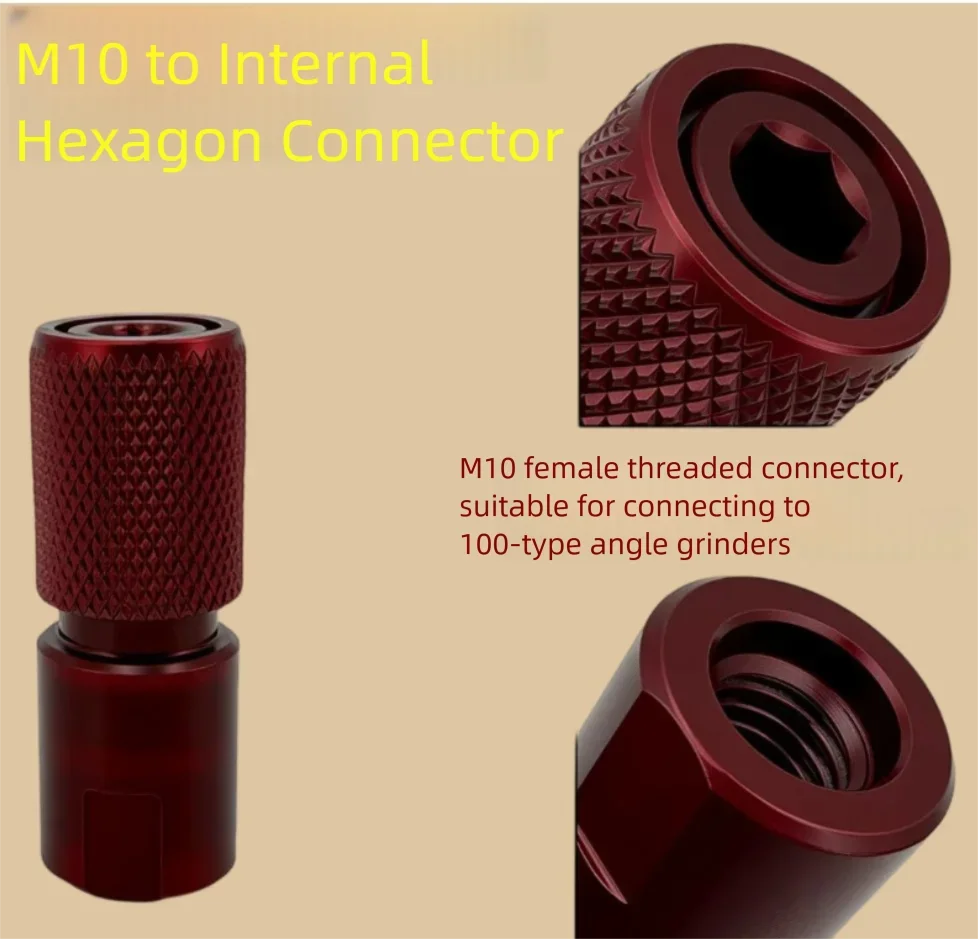 Universal M10 Angle Grinder to 6.35mm Hex Shank Drill Bit Conversion Adapter Electric Drill Chuck for Power Tool Accessory view 4