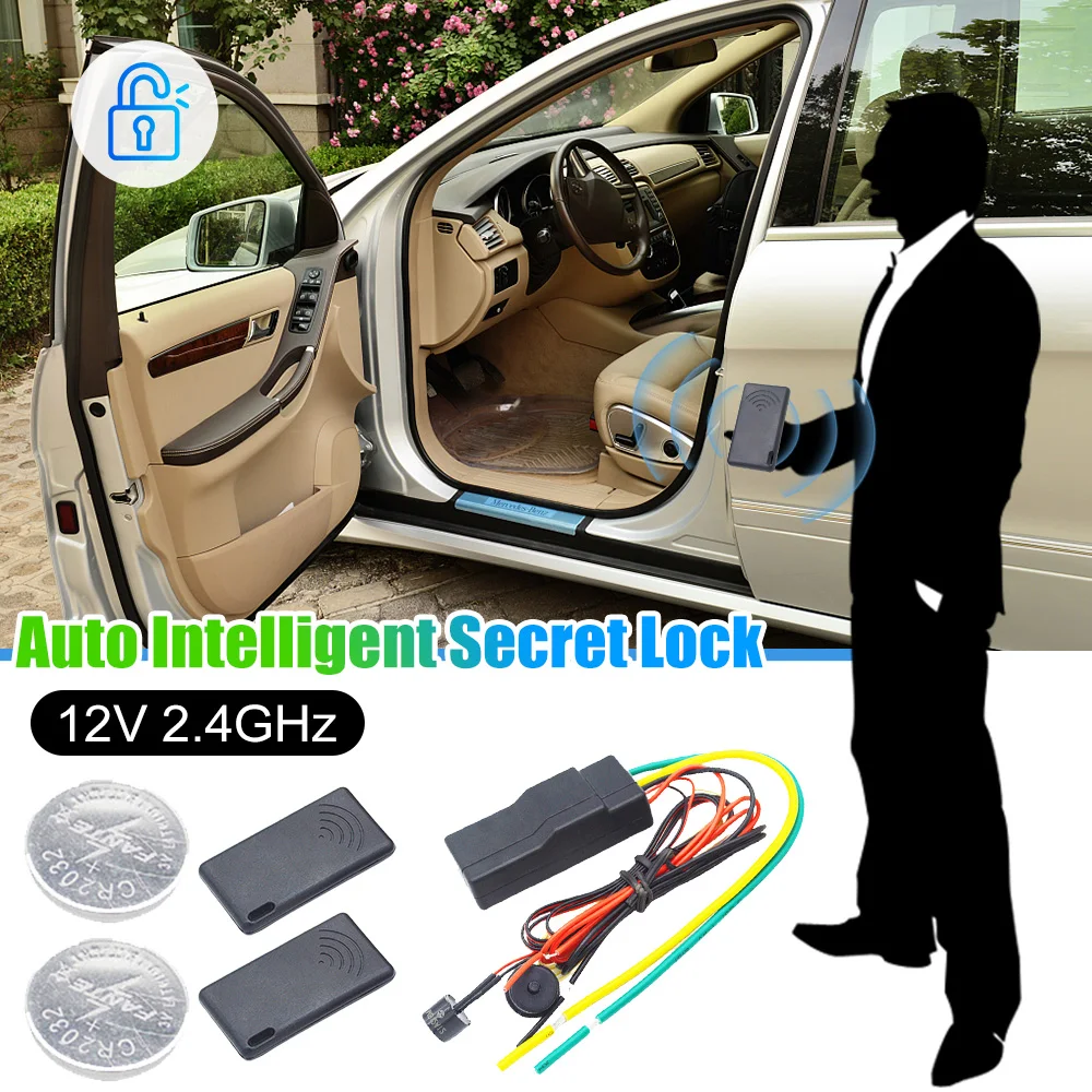 12V Auto Intelligent Secret Lock 2.4GHz RFID Car Immobilizer 8M Sensor Wireless Engine Burglar Alarm Anti-theft Device