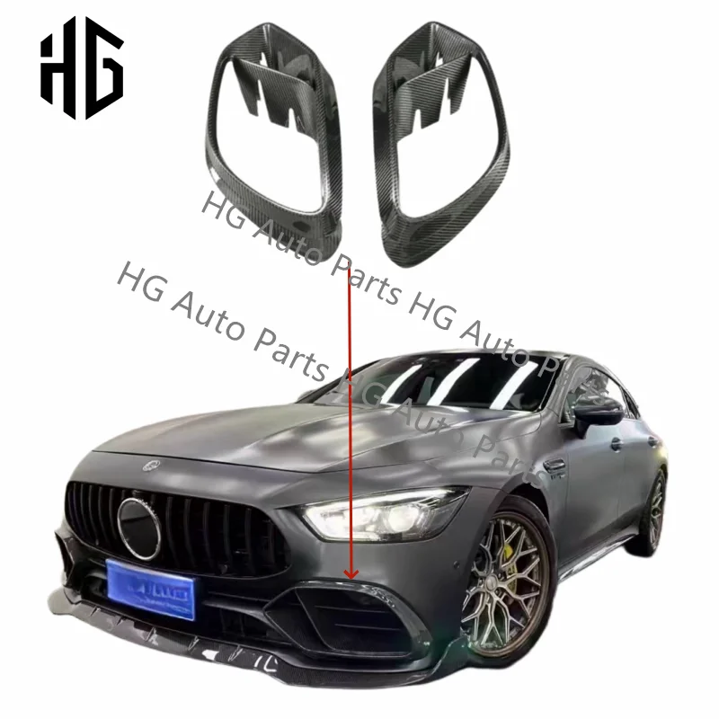 Car Front Bumper Canards Carbon Fiber Exterior Accessories For Mercedes Benz AMG GT50 GT53 Car Bumper Air Vents Cover Body Parts