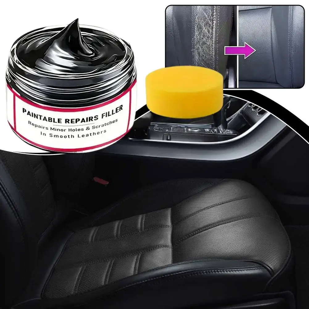 Car Interior Leather Renovation Cream Seat Maintenance Oil Leather Refurbishing Wax Restores Faded Leather Nourishes Softens