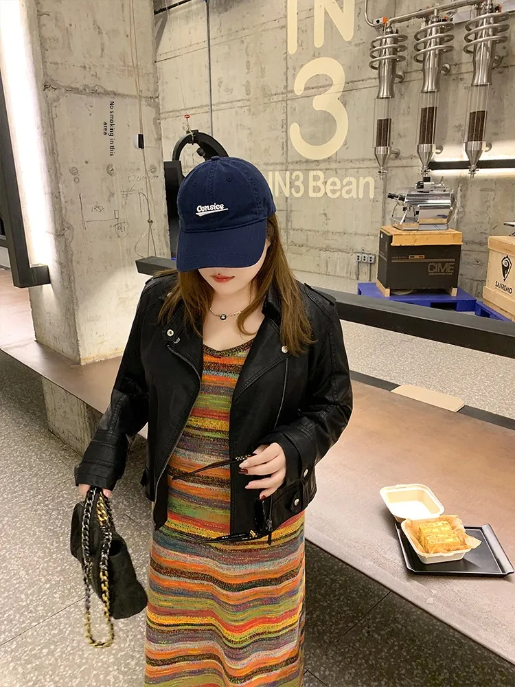 Sli ort cuir Jaet femmes Faion vêtements d'extérieur nouveauté minceur à la mode rue Sle grande taille automne vêtements