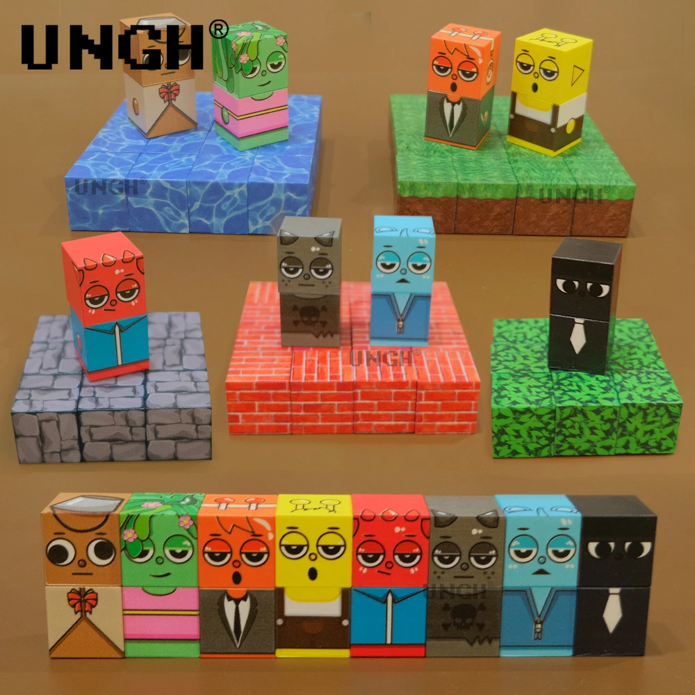 Ngh bloco magnético figuras boneca homem bloco de construção ímã quebra-cabeça brinquedo conjunto construção haste construção diy brinquedo educativo presentes