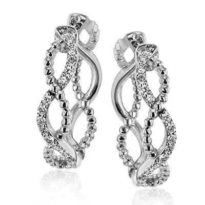 925 Sterling Silver Double Layer Twisted Diamond Studded Hoop Earrings Ideal For Engagement And Fashion Daily Wear