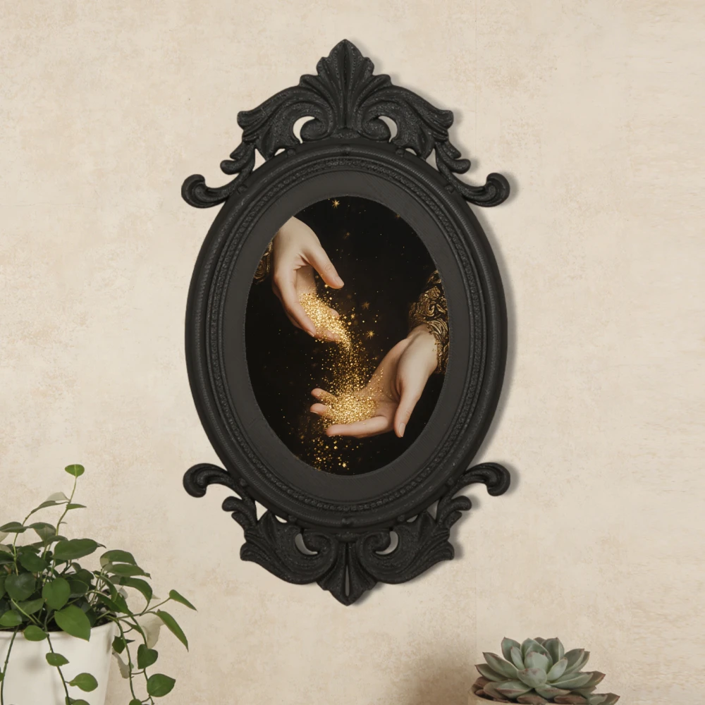 Bingkai Foto Oval Ukiran Retro - Lighting Decor Photos ulasan dan harga