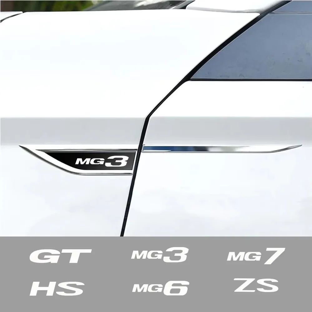 MG3 Letter 3D Glossy Metal Car Side Badge Stickers Waterproof Self-adhesive Decals For MG ZS HS MG3 MG5 MG6 MG7 GT GS Auto Exter