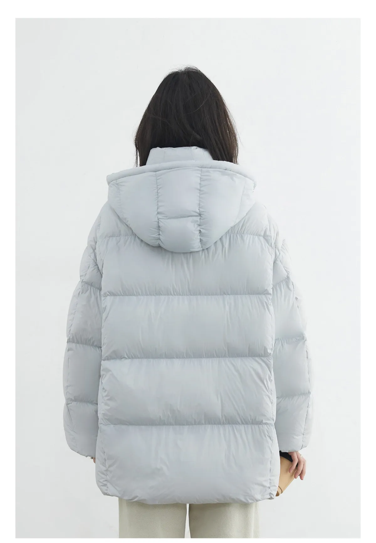 CHIC VEN New Women Down Jacket Solid Loose Casual Hooded Ladies Down Jacket for Woman 90 White Duck Down Coat Autumn Winter 2025