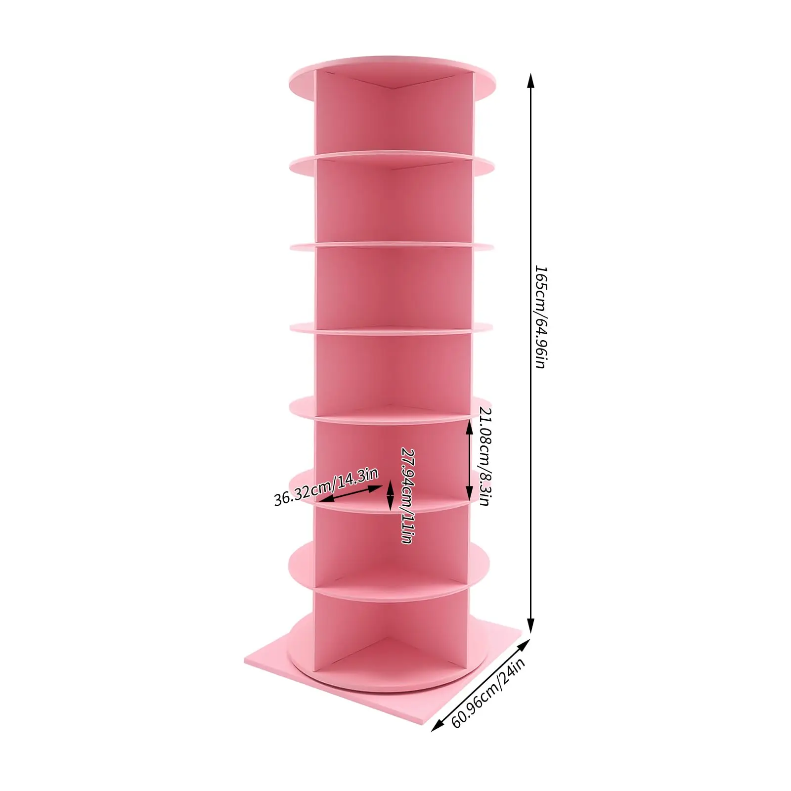 7-Tier 360° Rotating Shoe Rack Tower, Free Standing 360° Revolving Shoe Organizer, Round Revolving Shoe Organizer, Easy to Assem