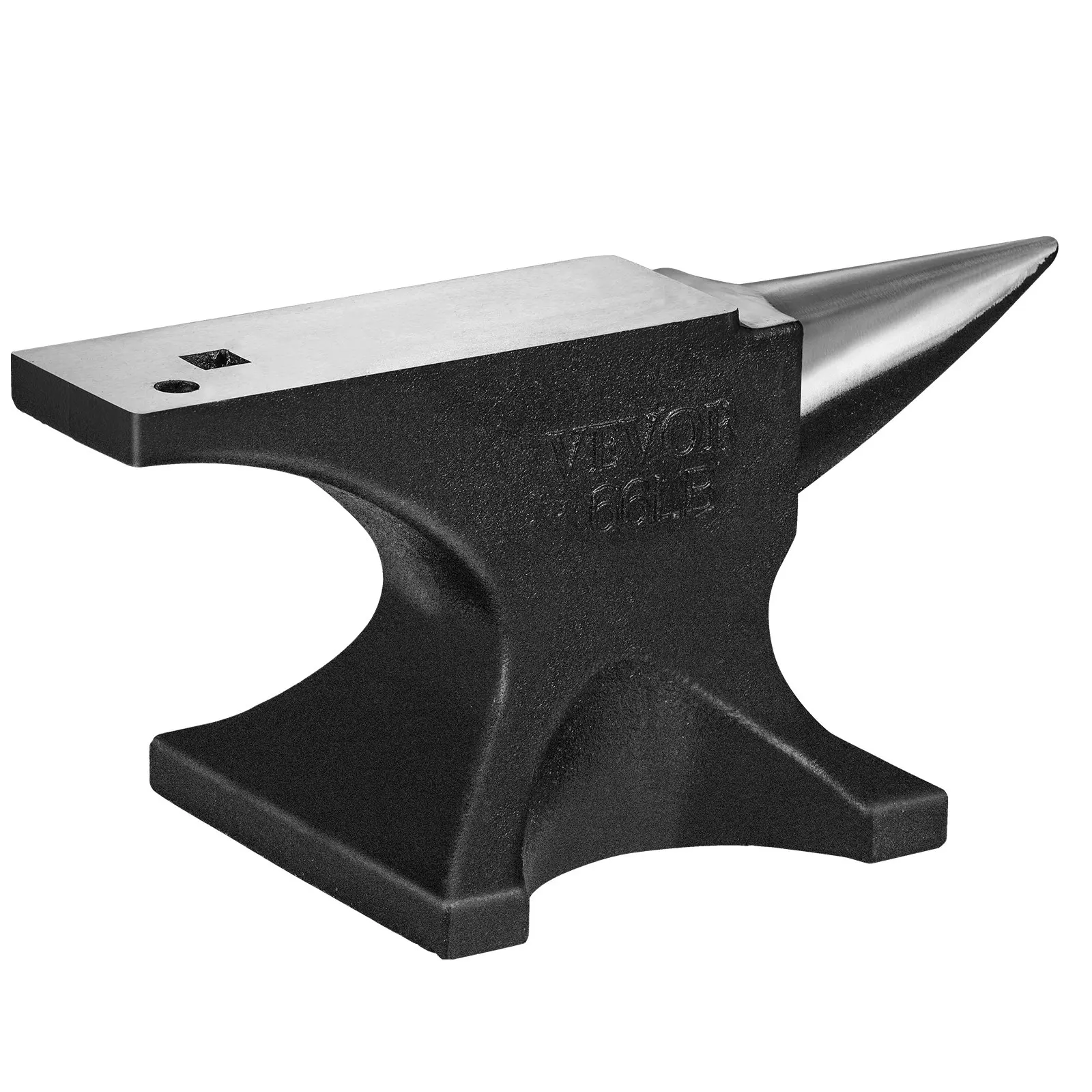 VEVOR Single Horn Anvil,9/22/66 Lbs Cast Steel Anvil High Hardness Rugged Round Horn Anvil Blacksmith with Round and Square Hole