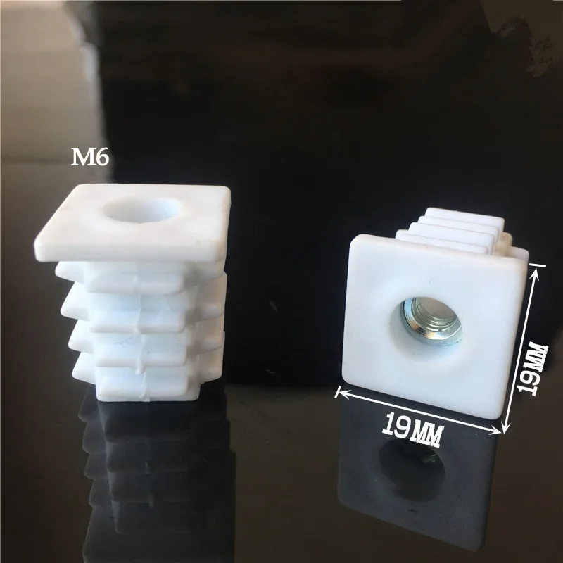 White Chair Leg Caps Protector Furniture Accessories Plastic Furniture Leg Pipe Hole Plugs with Nut Blanking End Cover