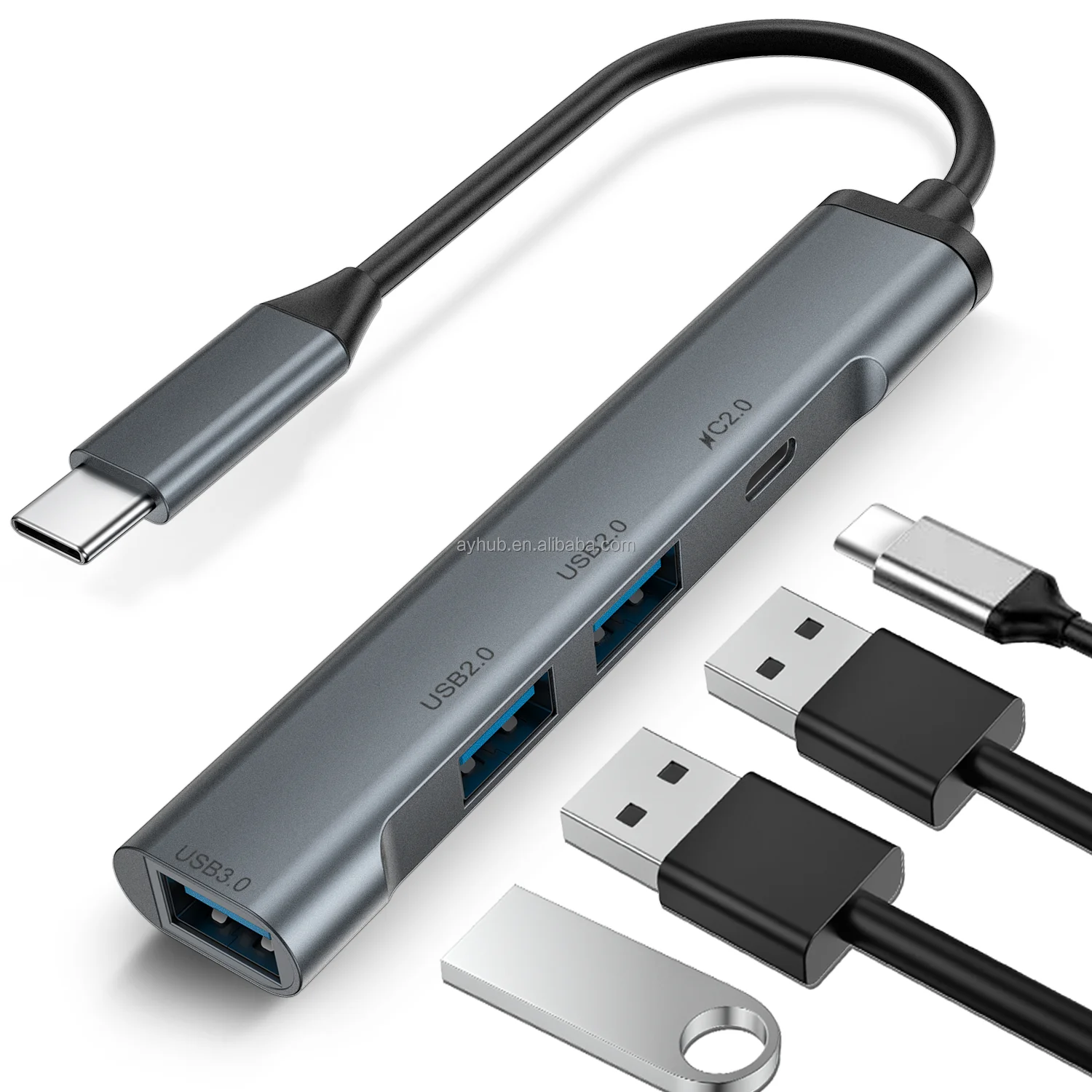 Type-C USB Hub  PD Adapter 5 in 1 Adapter Cable Docking Station for Macbook Laptop Capable Office Assistant