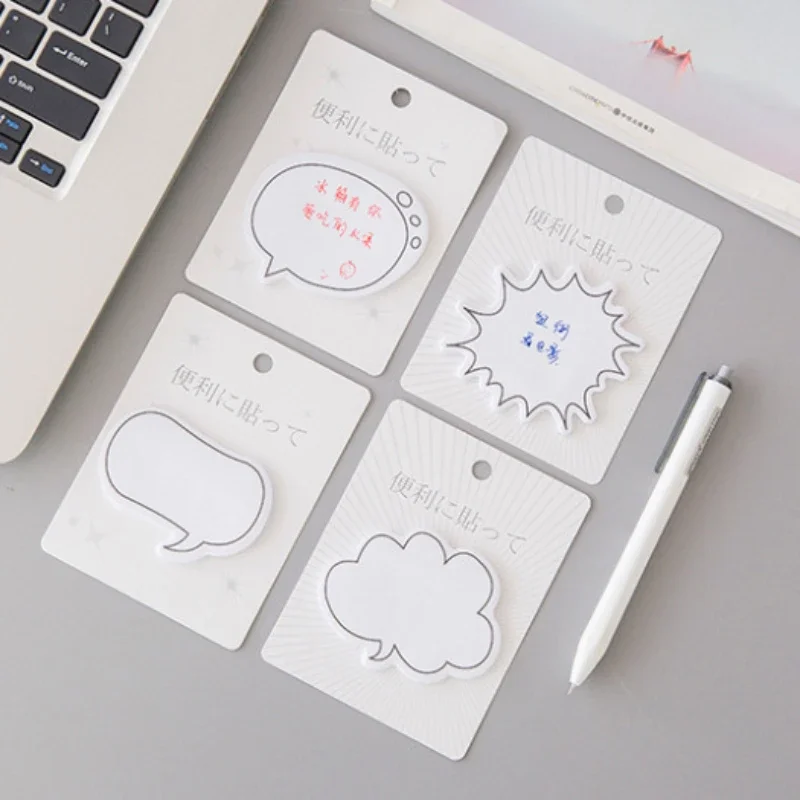 Japanese Comic Style Creative Simple Dialog Box Chat Bubble Memo Pad Cute Scrapbook Decor Materials Message N-Times Sticky Notes