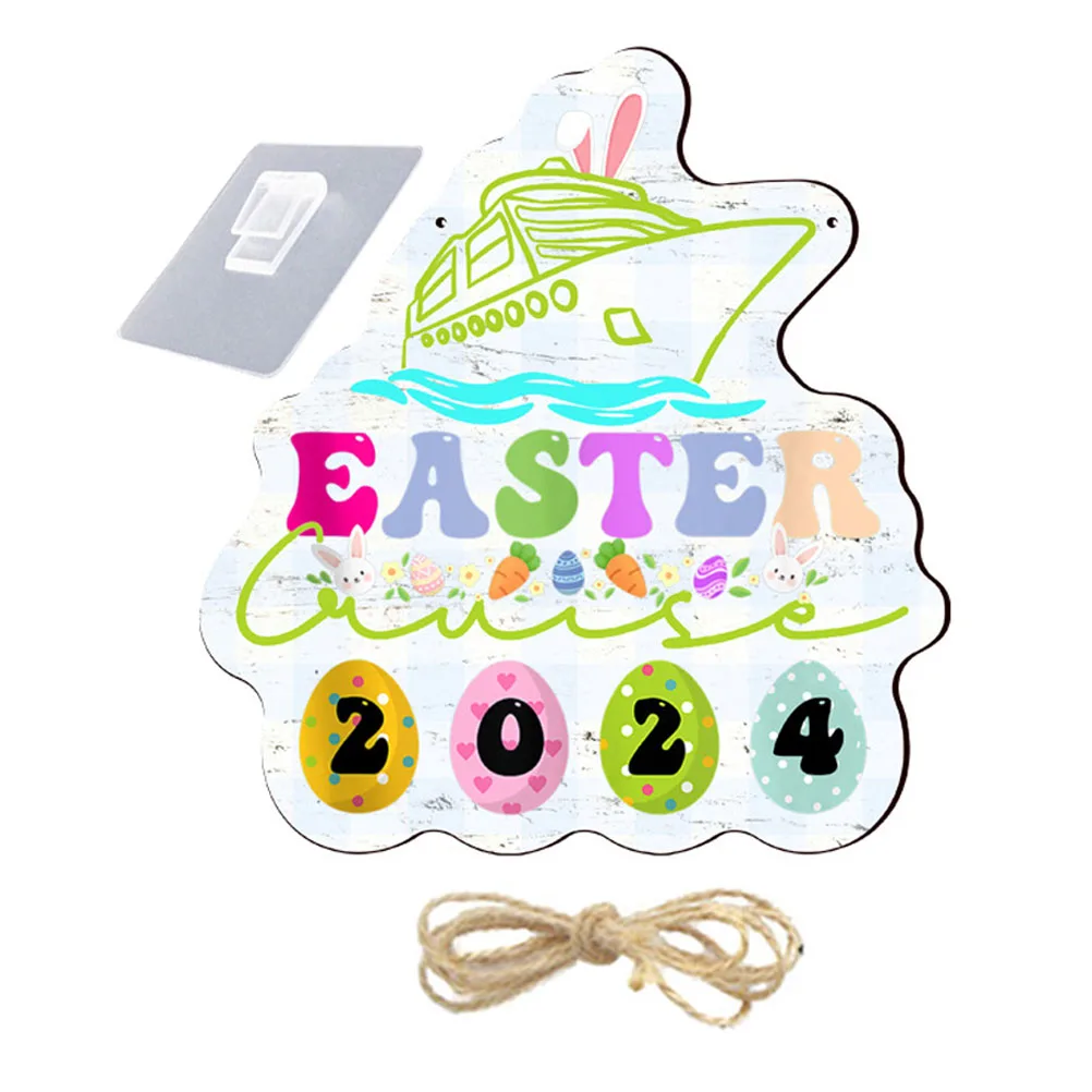 

Lovely Wooden Hanging Sign Easter Supplies Plaque Home Wall Porch Door Decoration Party Festival Supplies Ornament