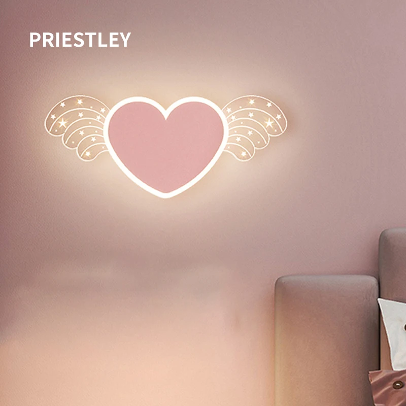 

Led Wall Lamps Cartoon Pink Butterfly Cloud Blue Bedside Lights For Living Dining Room Children Boy Girl Bedroom Home Fixtures