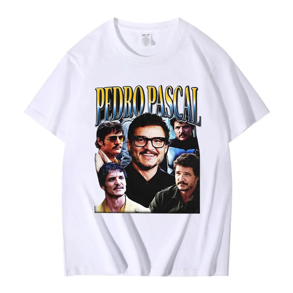 Classic American Movie TV Actor Pedro Pascal Graphic T-shirt Men Women Cotton Casual T Shirts Tops Oversized Vintage Streetwear - view 5