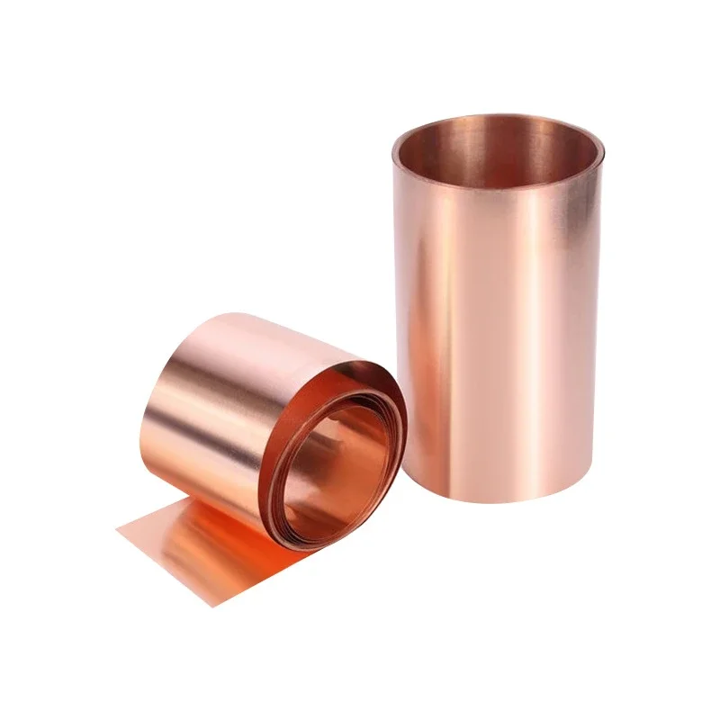 1 Meter Width 5-400mm 99.99% Pure Copper Foil Strip High Purity T2 Red Copper Shielded Sheet Roll Thickness 0.01mm -1mm