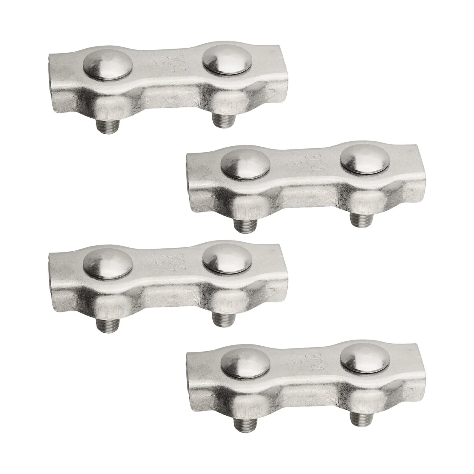 Wire Rope Double Clamp Head Made of 304 Stainless Steel Enhanced Stability for Safety in Workplace Applications