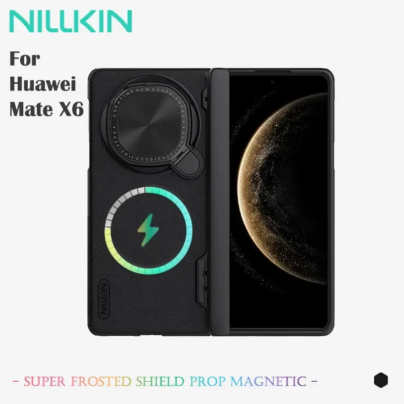 

NILLKIN Super Frosted Shield Prop Magnetic Case for Huawei Mate X6, Lens Cover Stand, Dual-shell Protection, Built-in Magnet