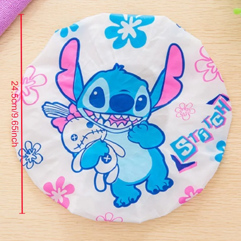 Disney Stitch Winnie the Pooh Cute Bathroom Shower Cap Washing Face Hat Home Household Stir Fried Vegetables Anti Oil Smoke Hat