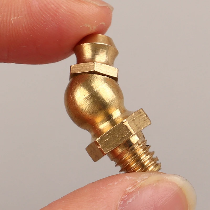 Brass Grease Nipple M4 M5 M6 Metric Male Thread Straight Elbow Type Oil Zerk Fitting For Grease Gun