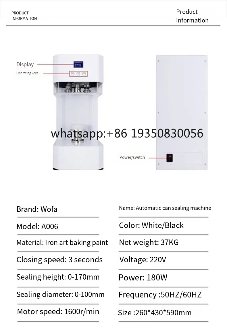 Electric Full Automatic Can Sealing Machine for Food & Beverage Cup Seamer and Cap Lids Close Sealing