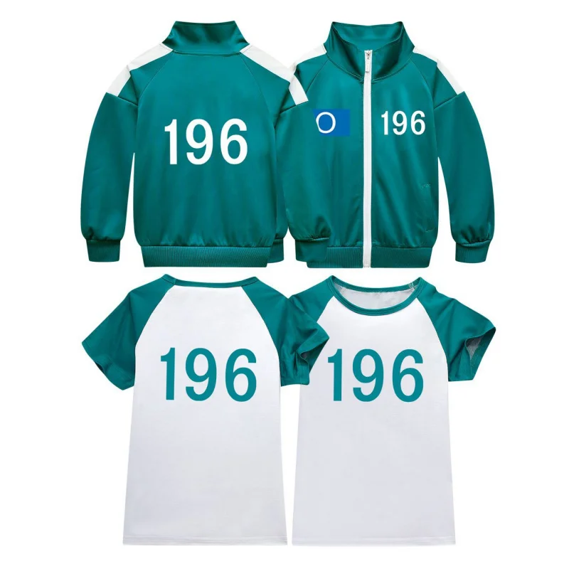 2025 الموسم الجديد رقم O/X 196 2 الحبار سيونغ جي هون تأثيري حلي بنين بنات التي شيرت ثلاثية الأبعاد ألعاب الطباعة البلوز للحزب C ★ ❤ ♡ ★