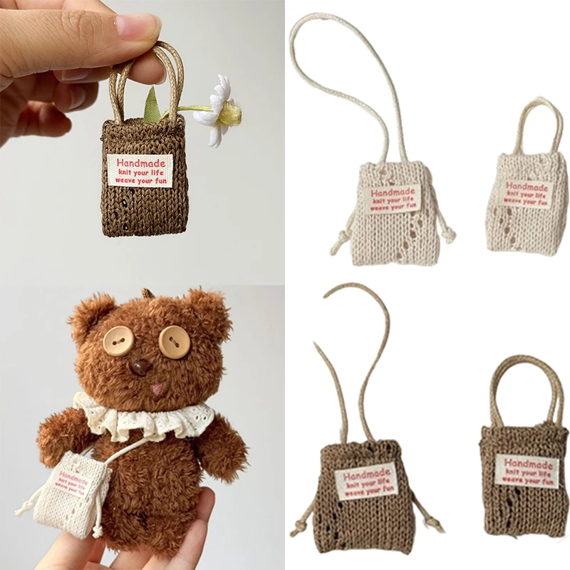 

Doll Simulation Knitting Shoulder Bag Crossbody Bag For 15-17cm Doll Mini Bags Plush Dolls Clothes Accessories