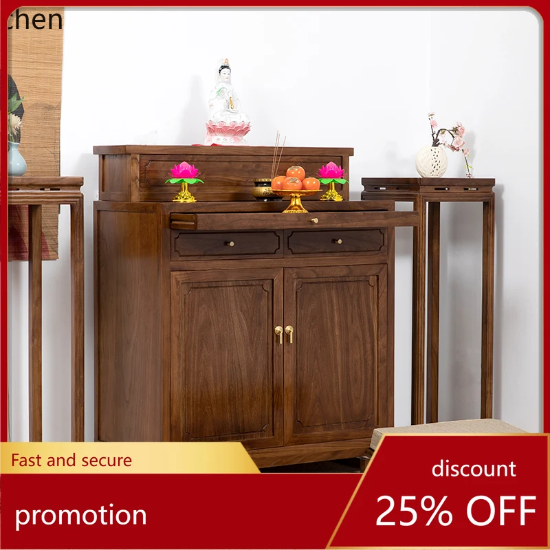 HT Solid Wood Incense Case Household Buddhist Hall New Chinese Buddhist Table Modern Buddhist Table