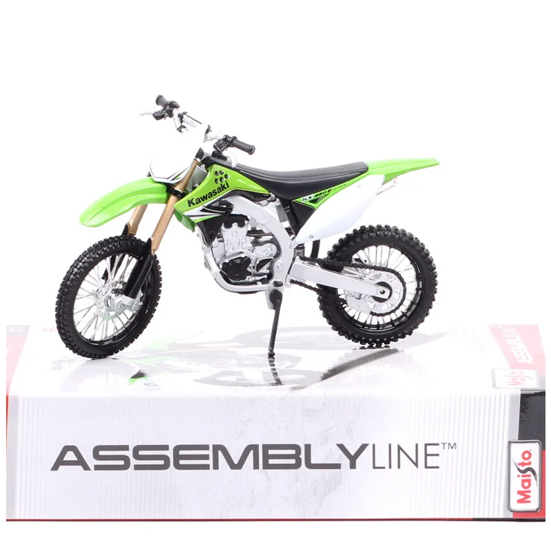 1/12 Scale Maisto Assemble Line DIY Kawasaki KX450F Dirt Motocross Bike Off Road Racing Motorcycle Toys Diecast Model Replicas