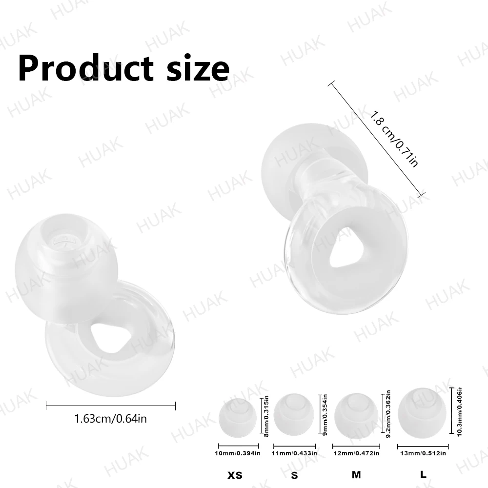 HUAK Plus Ear Plugs + Mute for Extra Coverag- 4size Ear Tips in XS/S/M/L - High-Fidelity EarPlugs Reusable Concerts & Festivals