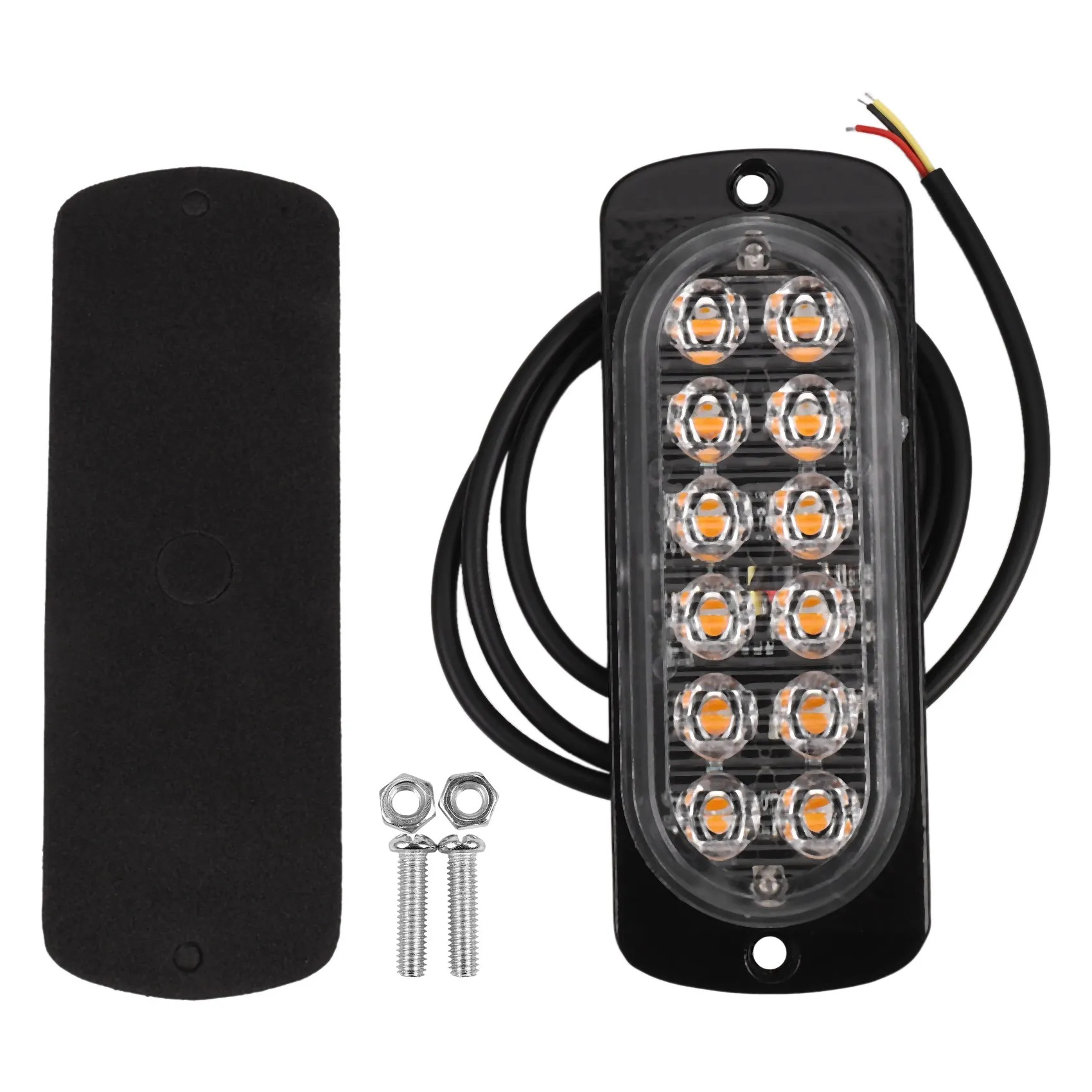 Hot Selling-4 Pcs 12-Led Amber Flash Flashing Recovery Strobe Car Emergency Signal Led Orange Grill Breakdown Light Fog Light Be