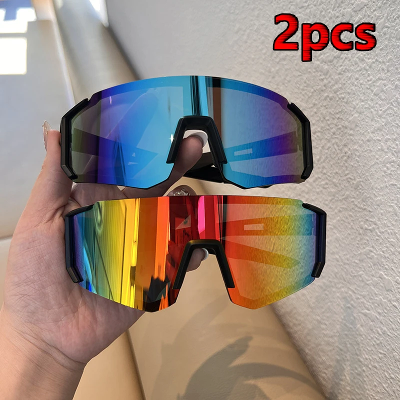 Óculos de sol anti-uv para ciclismo, uv400, unissex, à prova de areia, protetor de olhos, óculos de sol para esportes ao ar livre, proteção para os olhos, 1/2 peças
