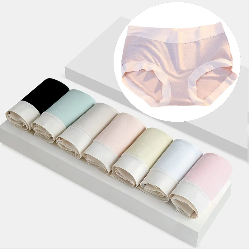 

7Pcs Women Panties Modal Female Ladies Underpants Large Size Soft Briefs Breathable Seamless Lingerie Solid Color Underwear